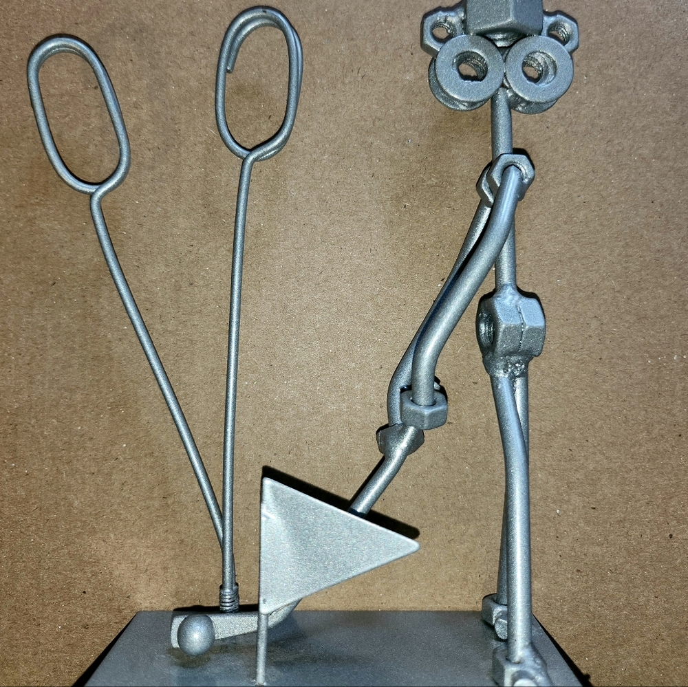 New / No Tags Golf figurine handmade small Sculpture metal hardware Nut 6"